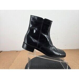 Florsheim Essex Moc ToeMens Black Leather Zip Up Ankle Boots 17074-01 Size 9.5